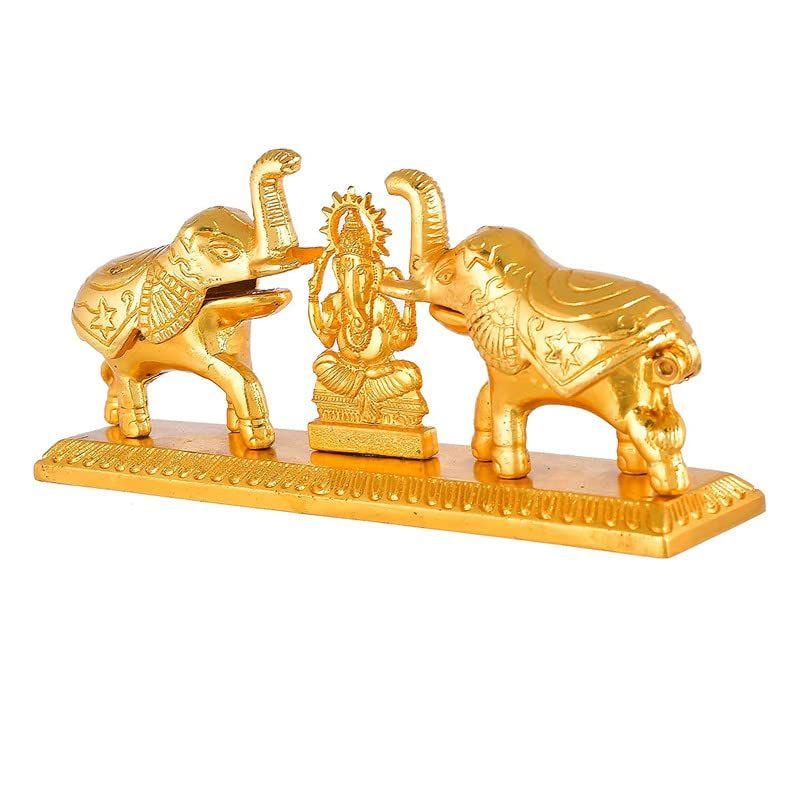 Zlatý kovový držiak na kumkum/Krabička na kumkum na darovanie, Pooja, Thali, Mandir, Domov, Chrám, Zlatá krabička na kumkum s bohyňou Laxmi