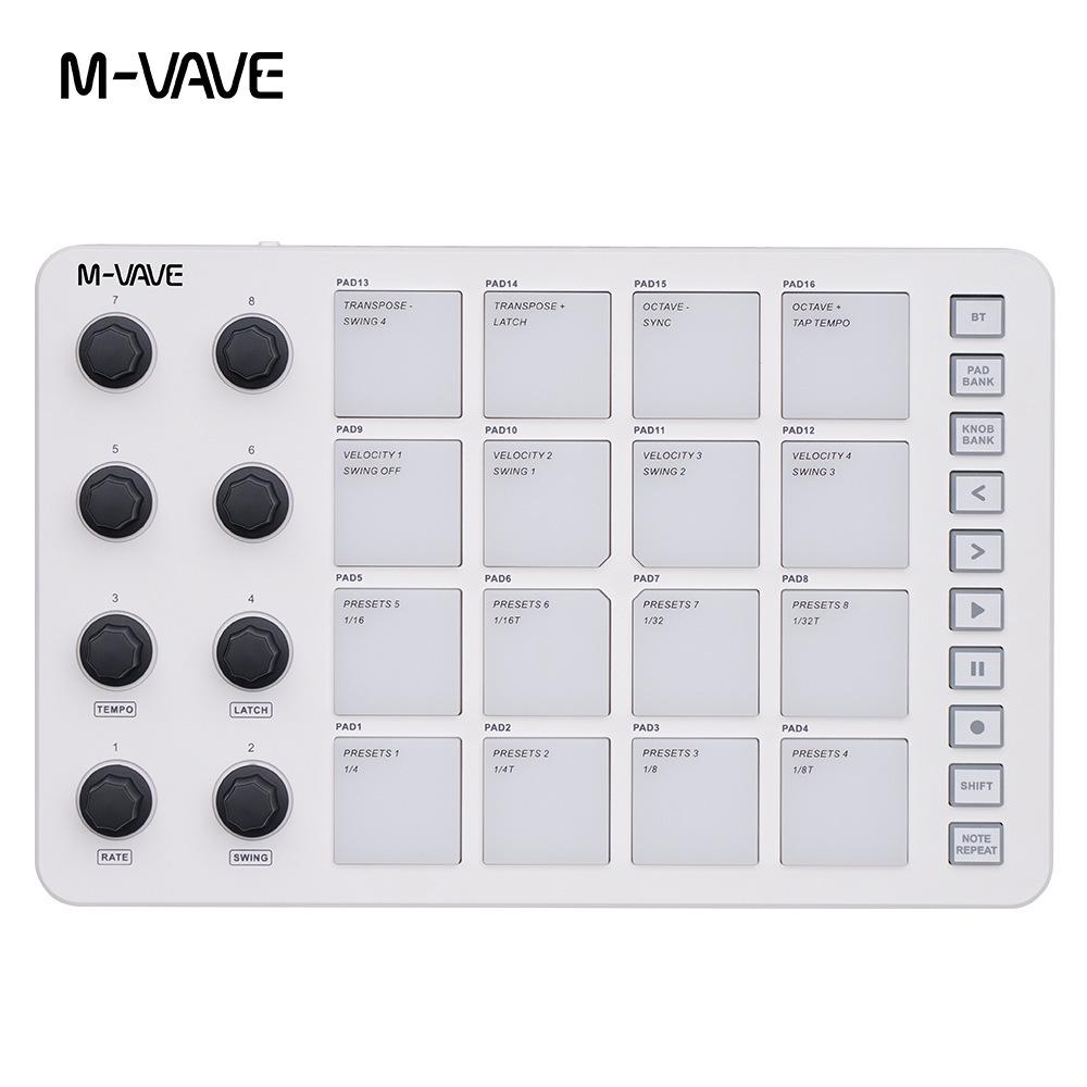 M-VAVE SMC 16-Key Mini Bluetooth MIDI Drum Pad Controller