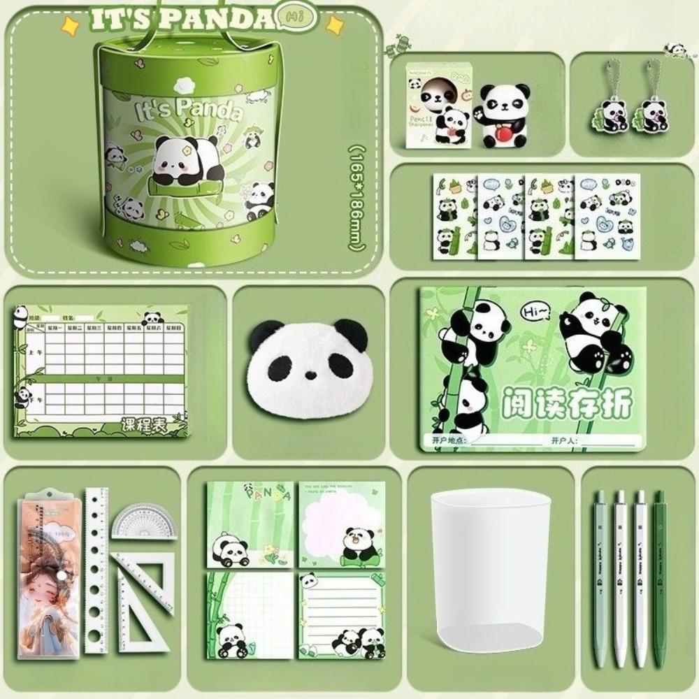 School Season New Stationery Set Elementary School Students Cartoon Bear School Supplies High-value Panda Gift Box Hug Bucket