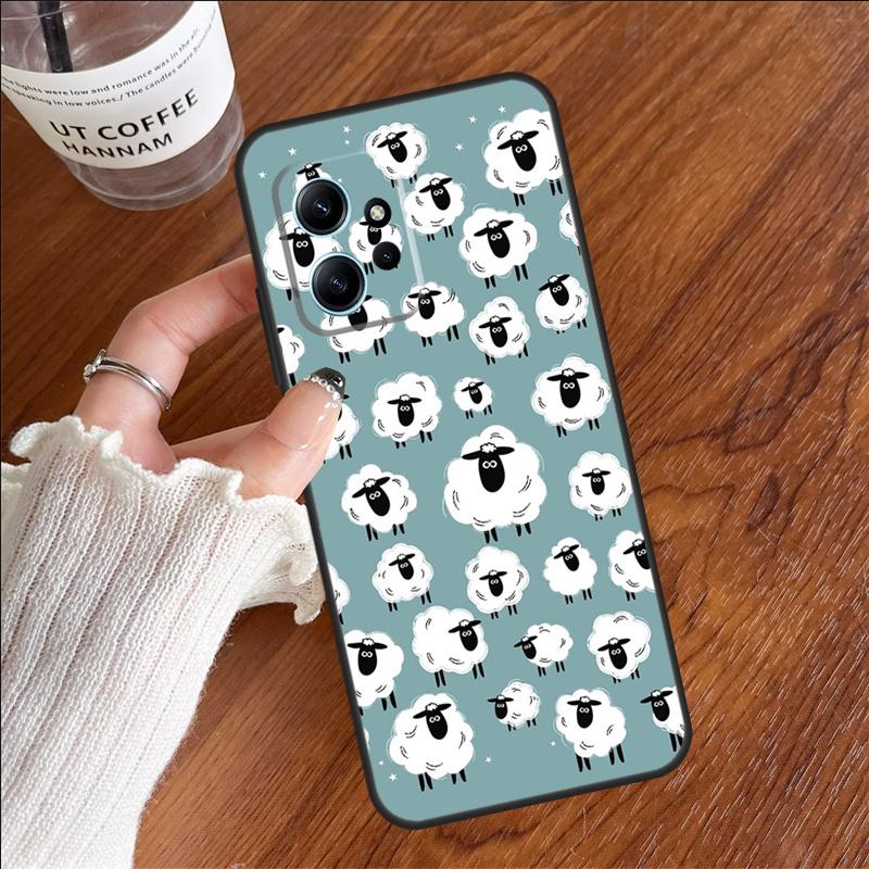 

Cartoon Sheep Phone Case For Xiaomi Redmi Note 12 Pro 12S 11 11S 10 10S 9 9S 8 8T Redmi 12C 10C 9C Cover Redmi Note 11