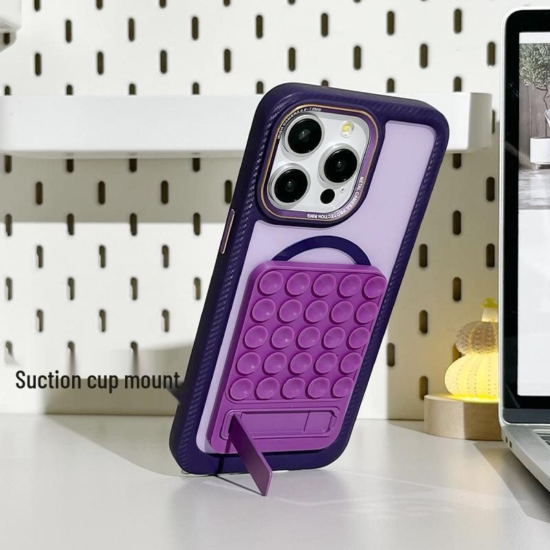 Silicone Suction Cup Phone Stand & Holder - Universal Folding Back Sticker.