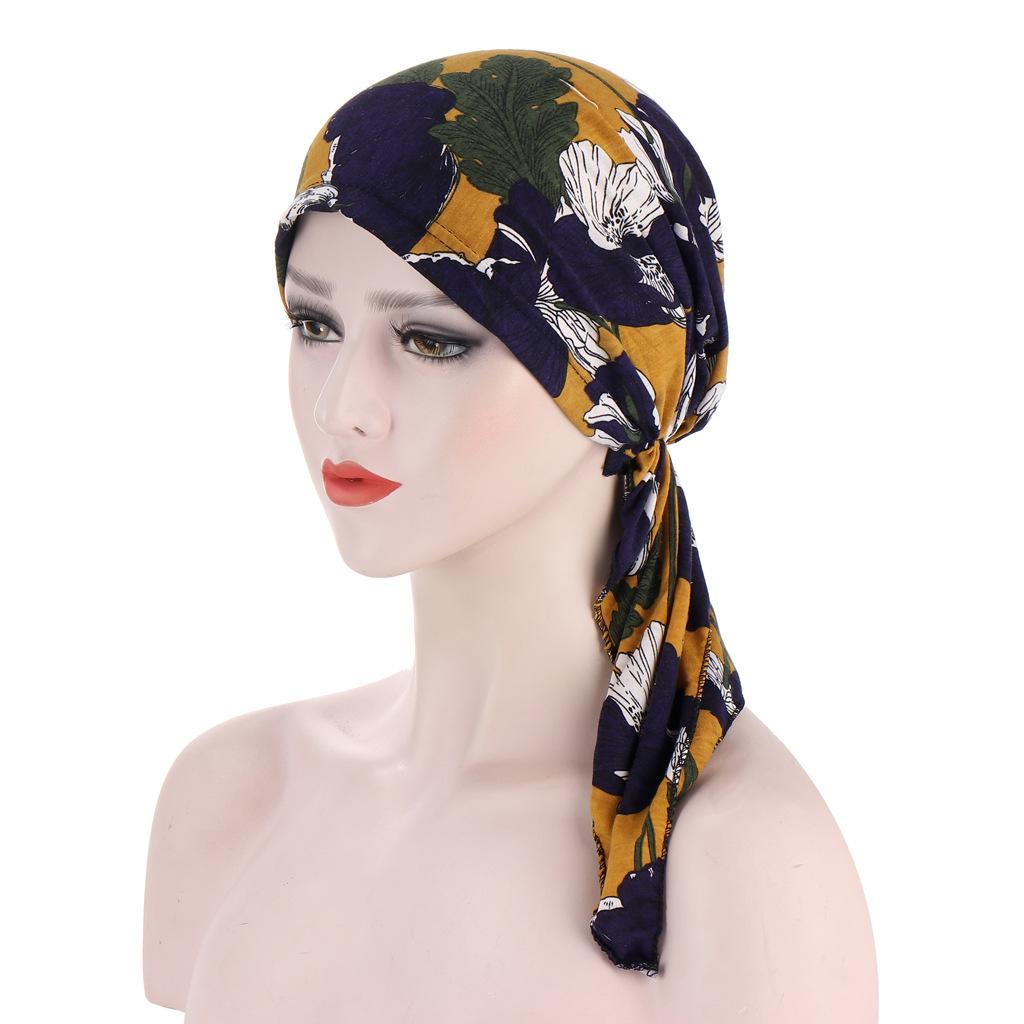 New Elastic Fashion Turban Hat Solid Color Women Warm Winter Headscarf Bonnet Inner Hijabs Cap Muslim Hijab Femme Wrap Head