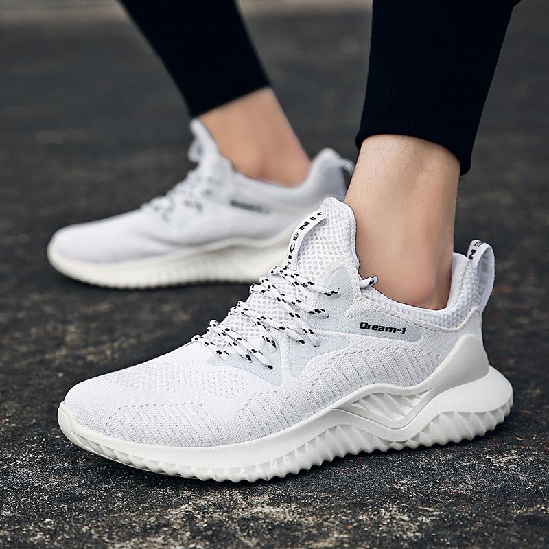 Mens sneakers large size fashion new sports shoes student breathable fly knitting running shoes casual