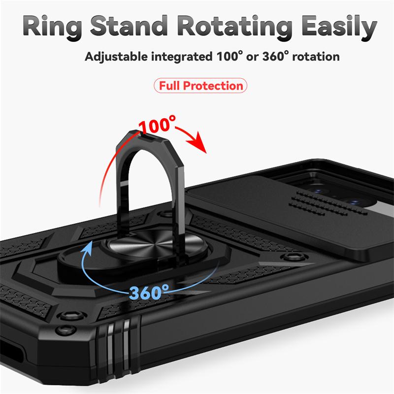 For Google Pixel 8A Case Car Magnetic Holder Ring Phone Case For Google Pixel 8 9 Pro Slide Camera Shockproof Armor Back Cover