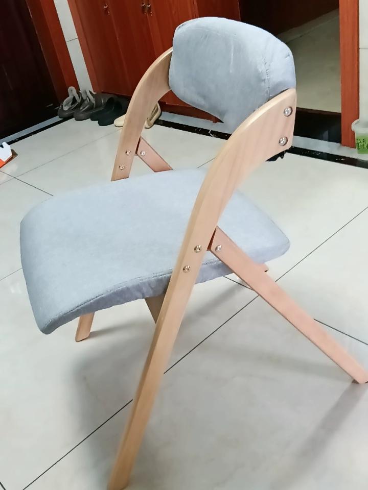 Folding Chair, Wooden Backrest Chair, Solid Wood Dining Chair, Multi-functional Stool, Foldable Chair for Home and Office