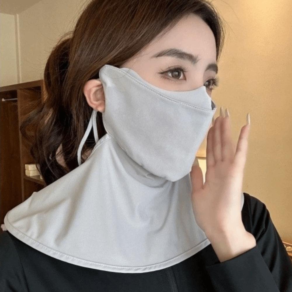 Integrated Shawl Ice Silk Face Mask Lightweight Design Sun-shading Mask  Fishing