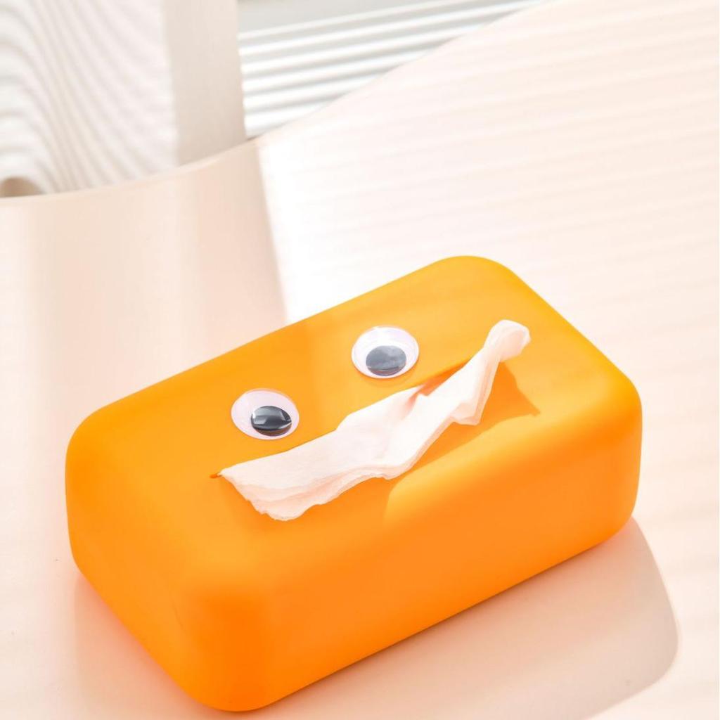 Cream Style Soft Silicone Tissue Box for Living Room Coffee Table