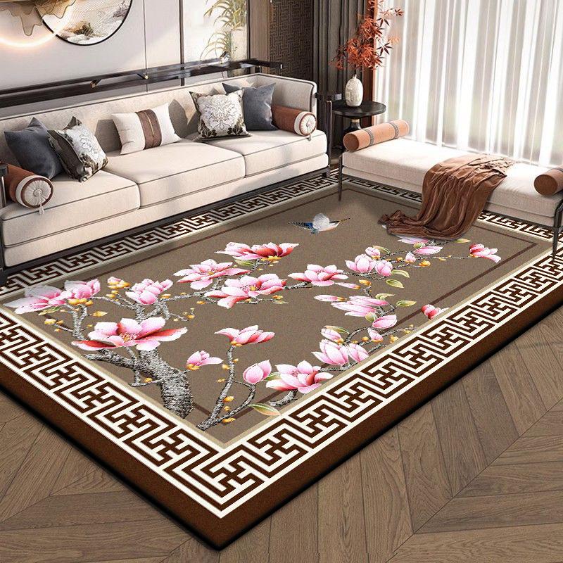 New Chinese Style Large Living Room Carpet Antiskid Room Decoration Aesthetic Lounge Rug Fluffy Study Decoration Mat Easy Clean