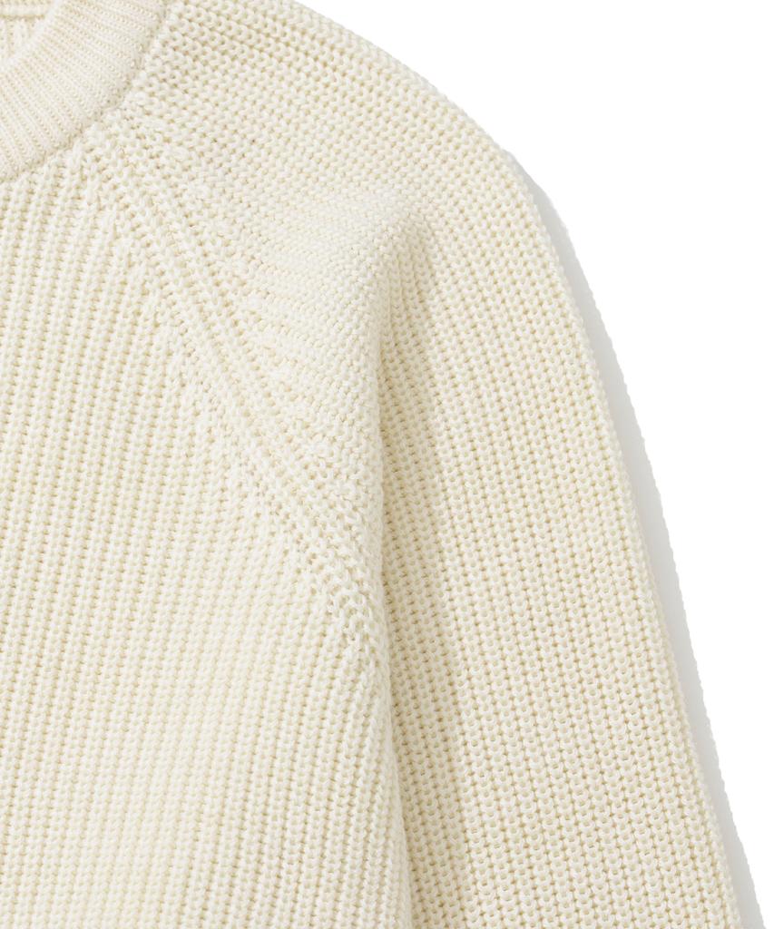 Knitted [Knitted X Fashion Planet] Cotton Waffle Round Cardigan Cream