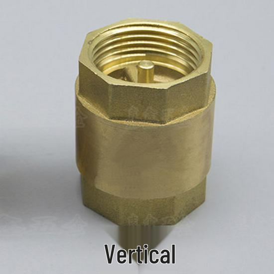 Ventil de reținere orizontal cu ridicare din alamă, cu arc unidirecțional, fără retur, tijă de cupru, dimensiuni: 1/2", 3/4", 1", 2" (DN15-25)