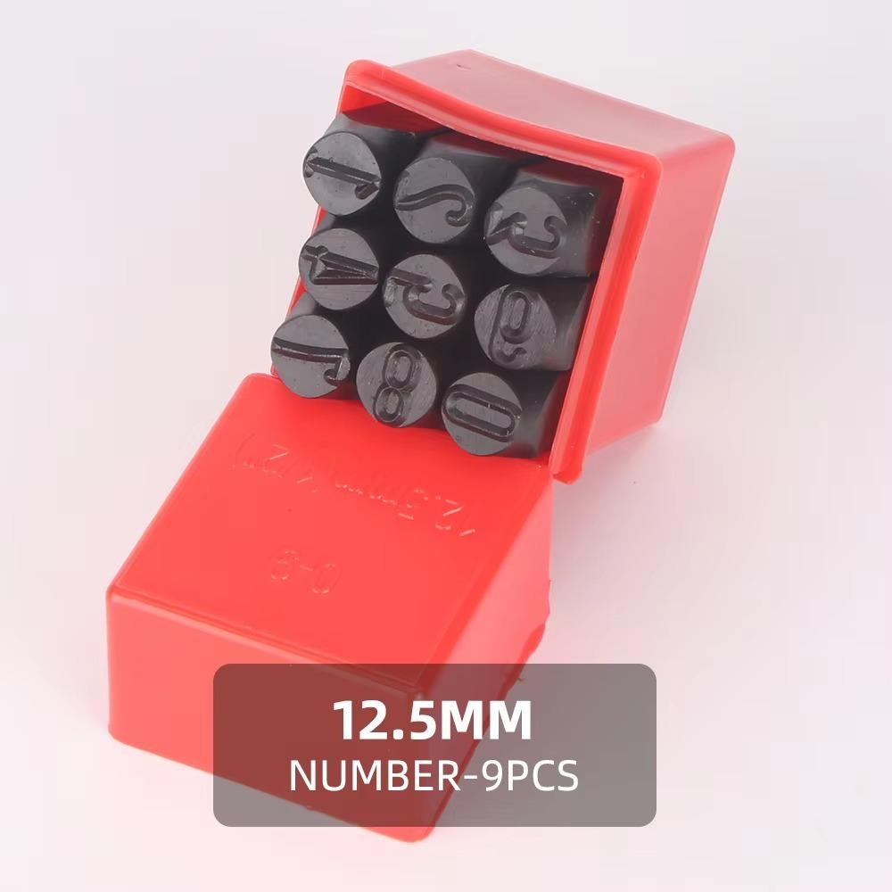 3-12.5 mm Digital Letter Stamp With Plastic Case Letter Stamp Punch Tools Leather Steel Punch