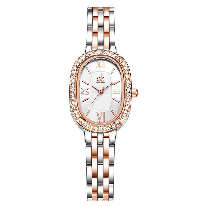 Watch Girls' Waterproof Diamond-Encrusted Fashion High-End Quartz Watch And Gypsophila Women'S Watch