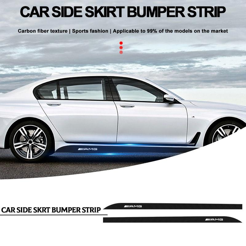 2Pcs Car Door Side Stripes Skirt Sticker Body Vinyl Decal Car Styling For Mercedes-Benz AMG C500 C200 C300 A B C E GLA CLA GLK GL ML GLE W204 W205
