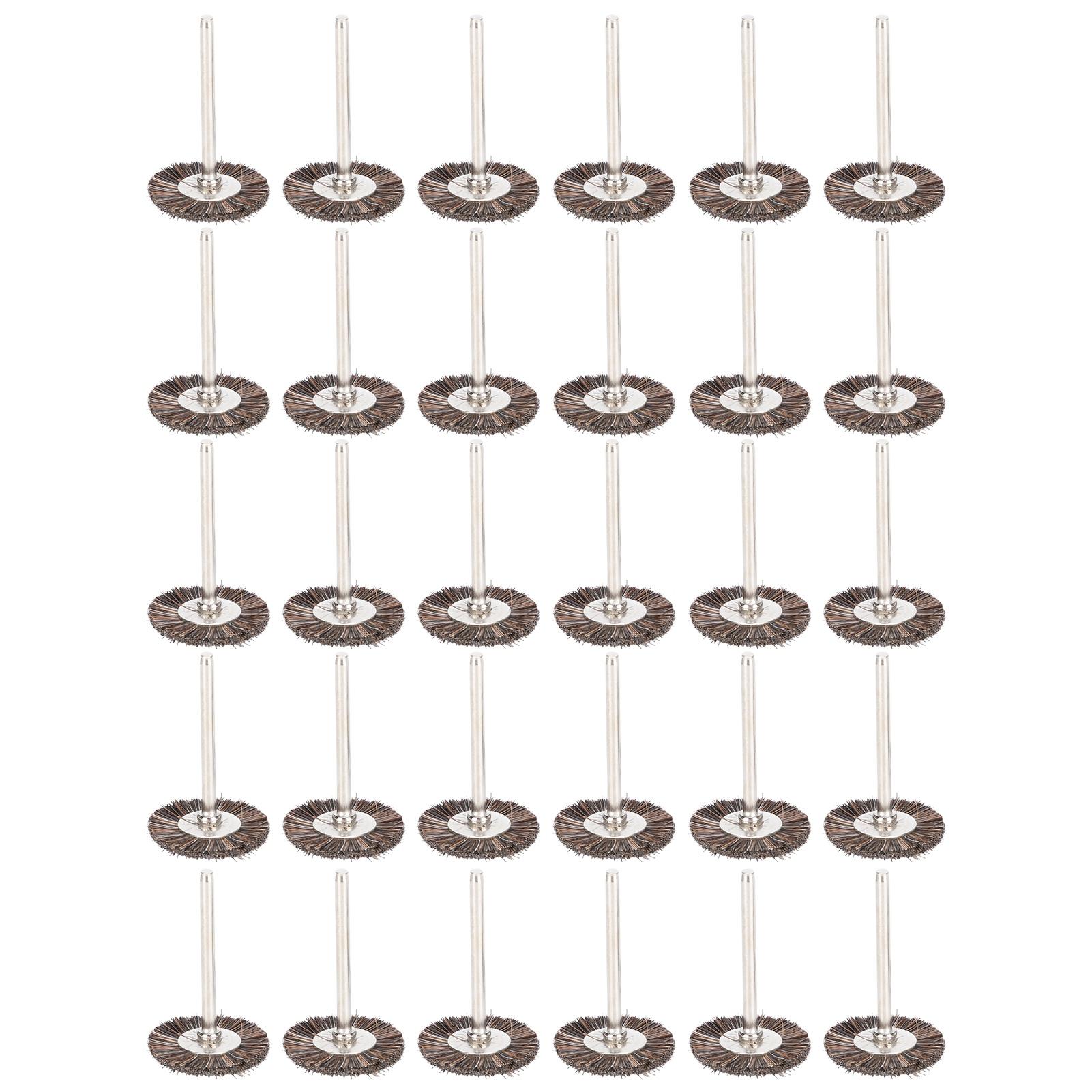 

30 шт. Щетка-колесо плоская мини-резьба по дереву ржавчина коррозия удаление краски полировка инструменты овечья грива