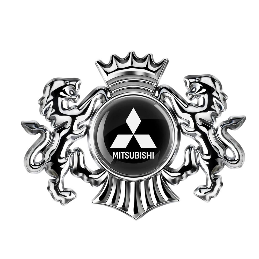 

3D Lion Crown Car Emblem Sticker for Mitsubishi Lancer EVO Galant Grandis Colt Space Star - Easy Install Self-Adhesive Badge срібний