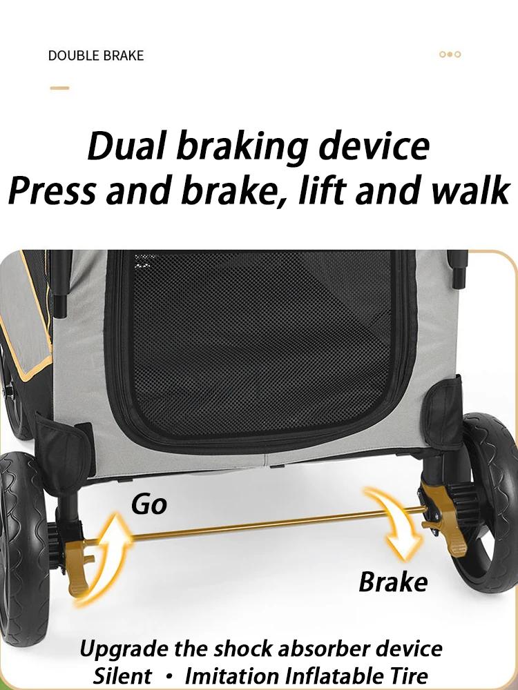 Large Dog Strollers Designer Cheap Cute Dog Strollers Luxury Foldable Dogs Stroller Heavy Duty Outdoor Portable Pet Supplies