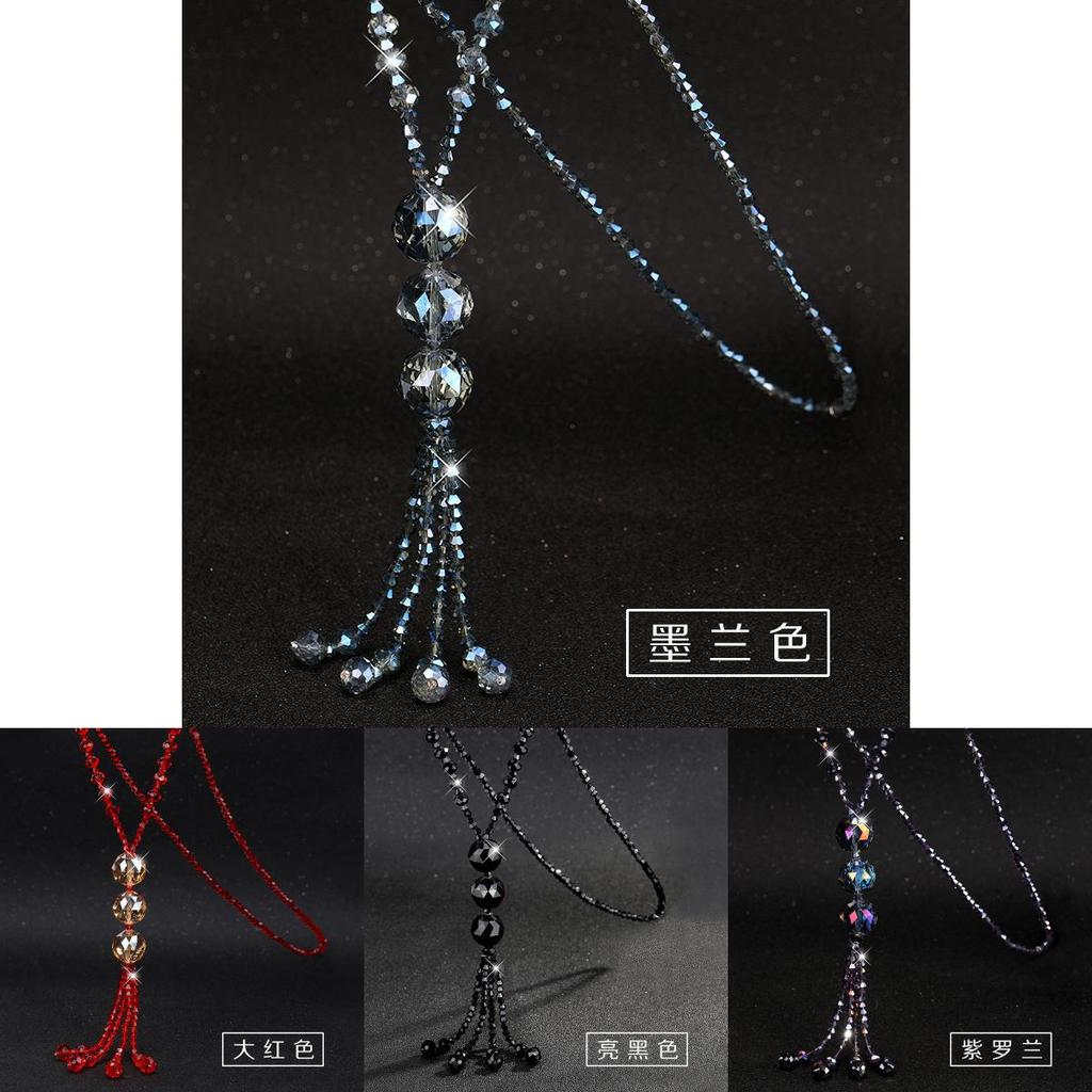 Chic And Versatile Korean Crystal Necklace For Women Perfect For Sweater Outfits