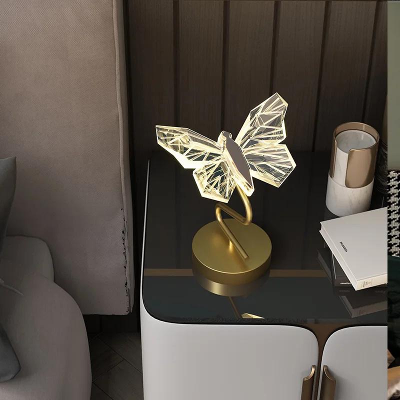 Butterfly Light Luxury Bedroom Head Of A Bed Small Chandelier Living Room Floor Lamp TV Background Wall Decoration Wall Lamp
