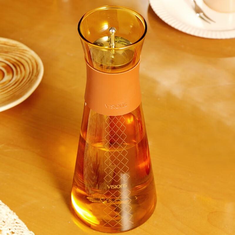 Corning VISIONS Gilded Hourglass Glass Water Pitcher Set