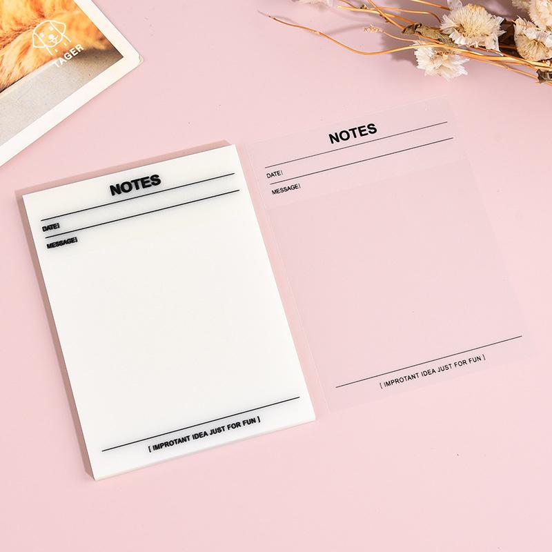 

50 Sheets Pet Transparent Waterproof Sticky Notes Memo Pads Notepads Posits For Students Stationery Office School Supplies