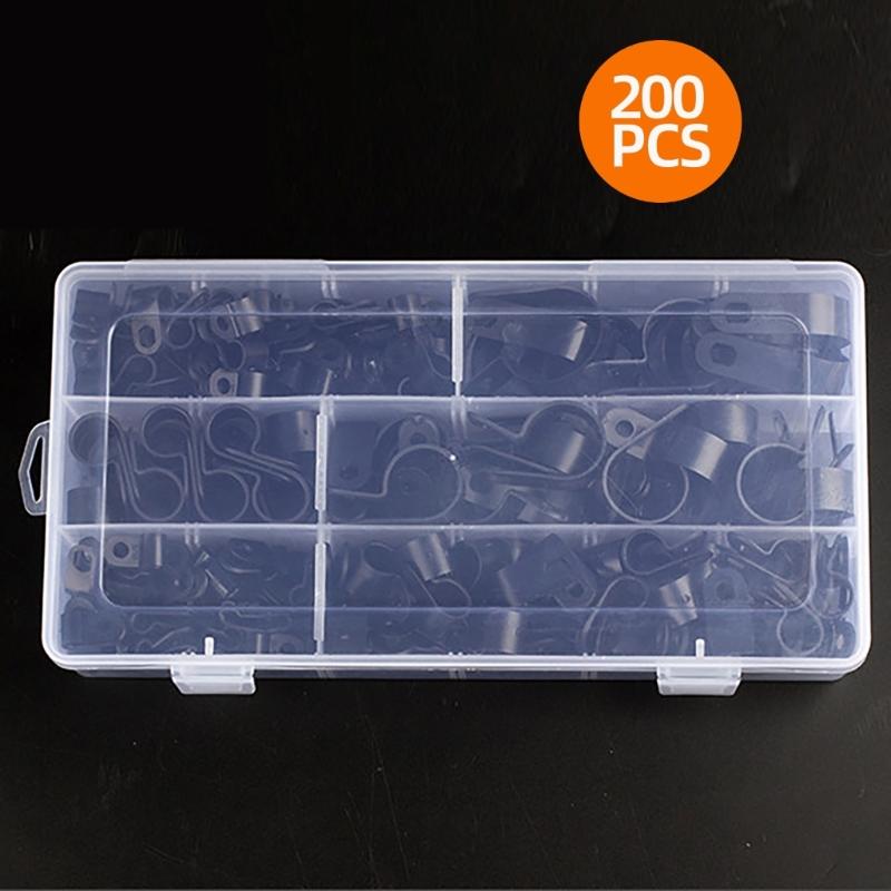 200Pcs Nylon Cable Clip Wire Clamp Mounting Cord Fasteners Nylon Cord Fastener Clips for Wire Management Enduring