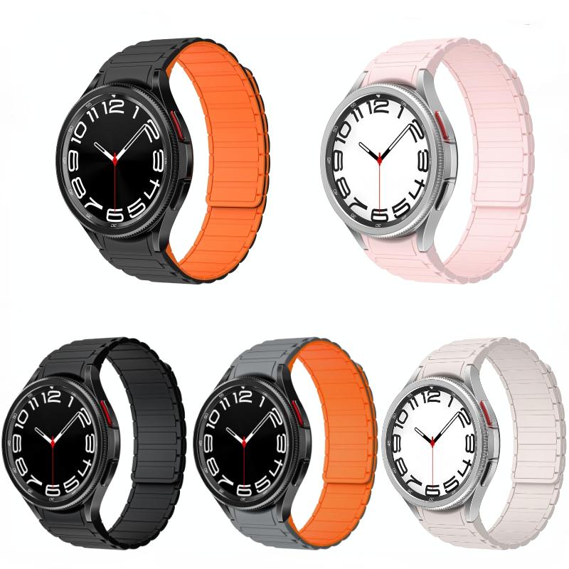 No Gap Silicone Strap For Samsung Galaxy Watch 5 Pro 45mm 6/4 Classic 47mm Magnetic Band For Galaxy Watch 7/6/5/4 40mm 44mm Belt