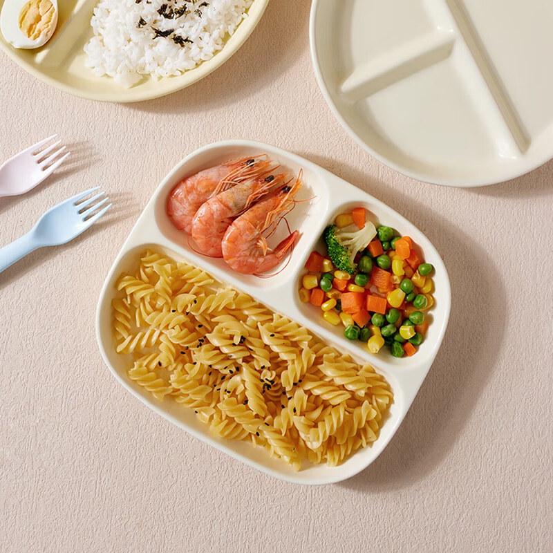 BJ Ceramic 3-Compartment Square Breakfast Plate