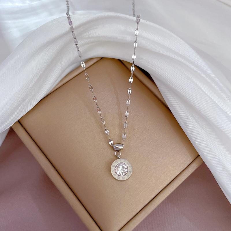 

Zircon Roman Exquisite Furnace Real Gold Necklace Female Collarbone Chain With Jewelry