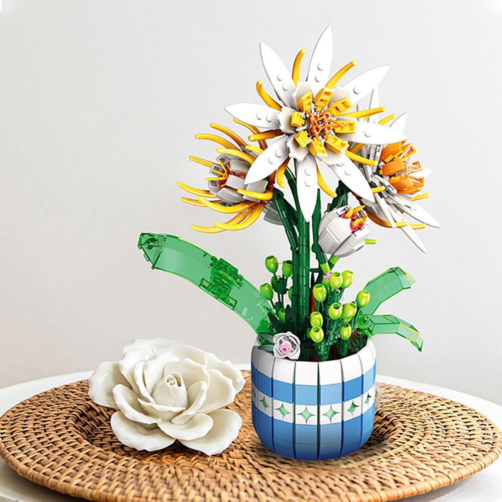 Style Rose Flower Building Blocks - Mood-Enhancing Assembly Experience, Home Desk Decoration, Perfect Gift for Valentine's Day