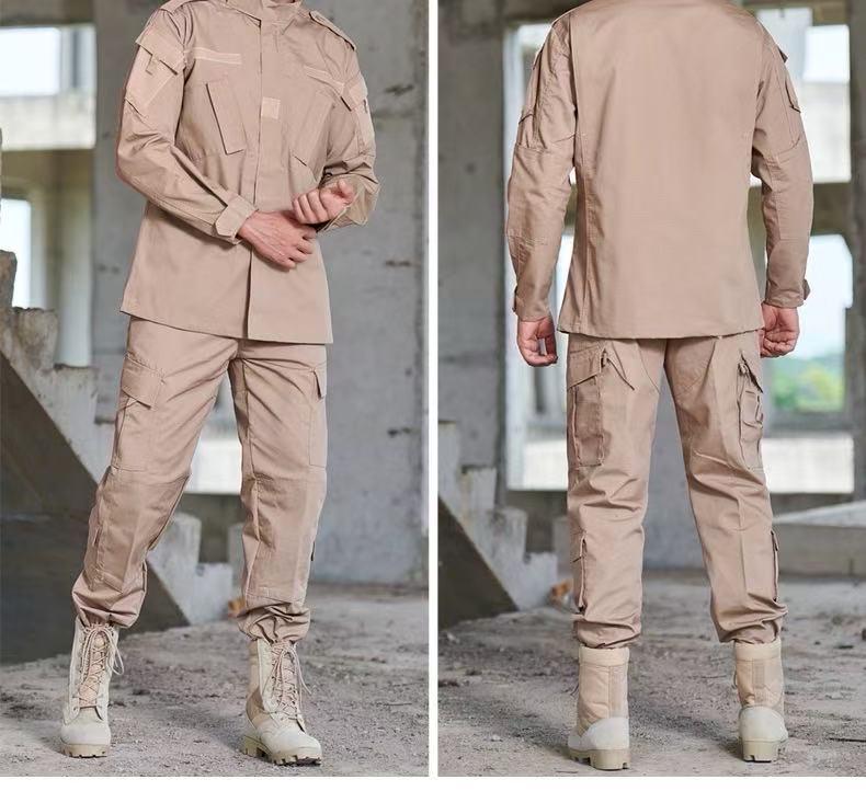 Men's Wear-Resistant Black Camouflage Tactical Suit for Spring/Autumn