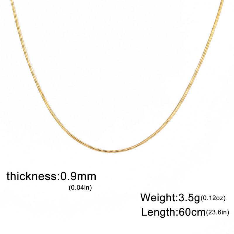 Superfine Round Snake Bone Chain Necklace - 0.9/1.2/1.5/2mm Thick, Versatile Clavicle Accessory for DIY Jewelry Making