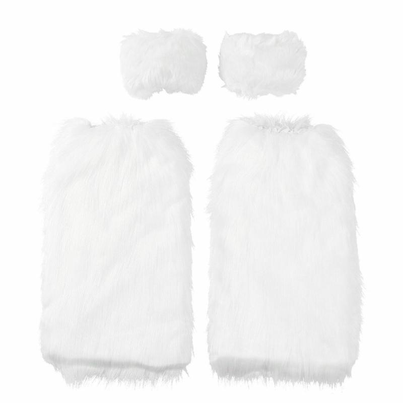 Fellimitat Manschetten Pelzige Handgelenkbänder Beinstulpen Handgelenkstulpen Wärmer Stiefelstulpen für Damen Party Cosplay Kostüme Zubehör