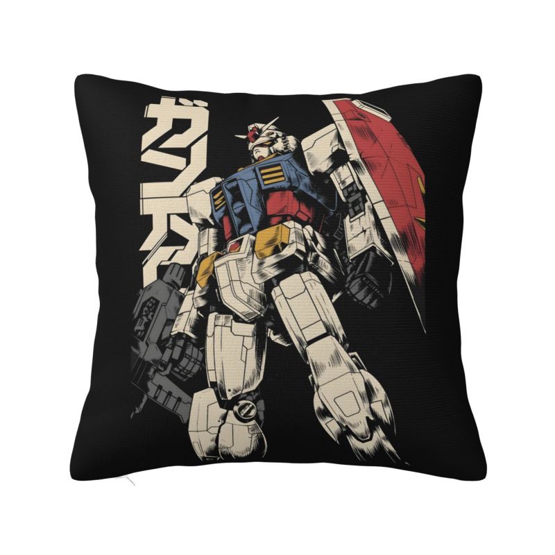 Custom Modern Gundams Robot Anime Cushion Cover for Sofa Velvet Game Manga Throw Pillow Case