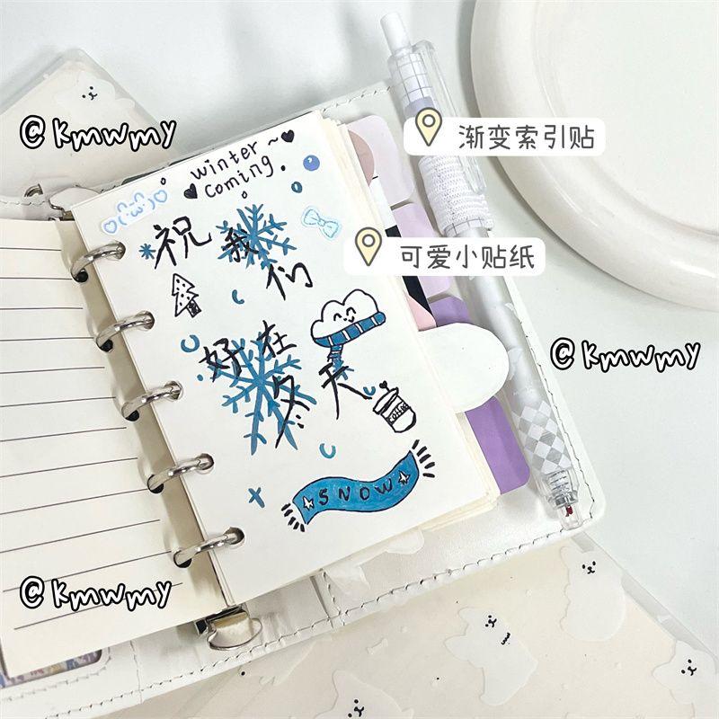 Star M5 White Leather Binder Notebook Journal Diary Portable Pocket Photo Album Idol Photo Collect Book
