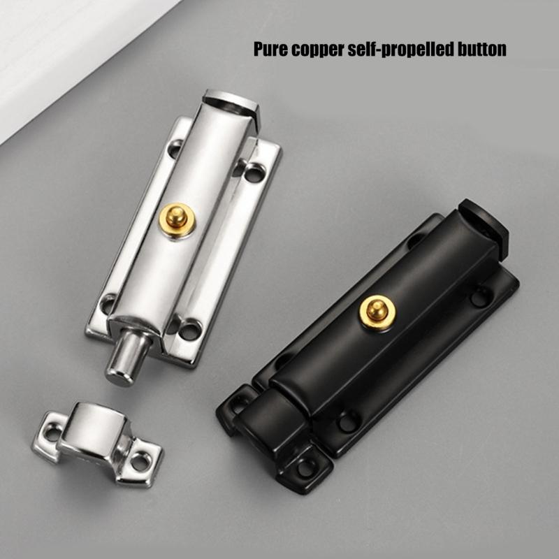 8Pcs Stainless Steel Automatic Spring Door Latches Bolt Antitheft Security Button Lock Door Hardware Easy to Install