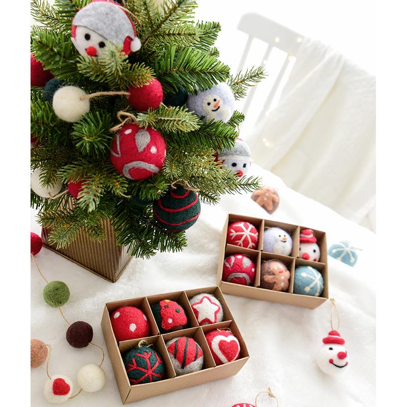 NUCHI Felt Snowflake Christmas Tree Ornament Set