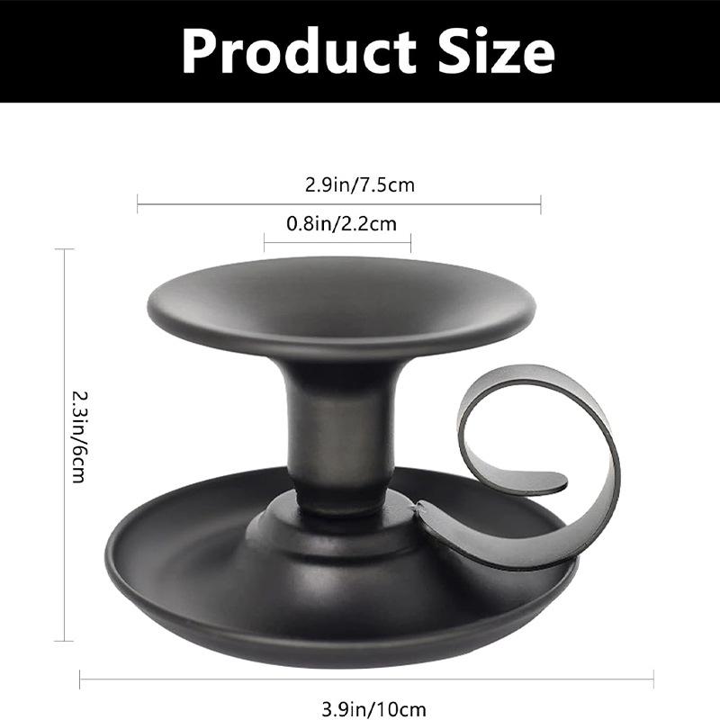 Golden Wrought Iron Candlestick in Retro Industrial Teacup Design