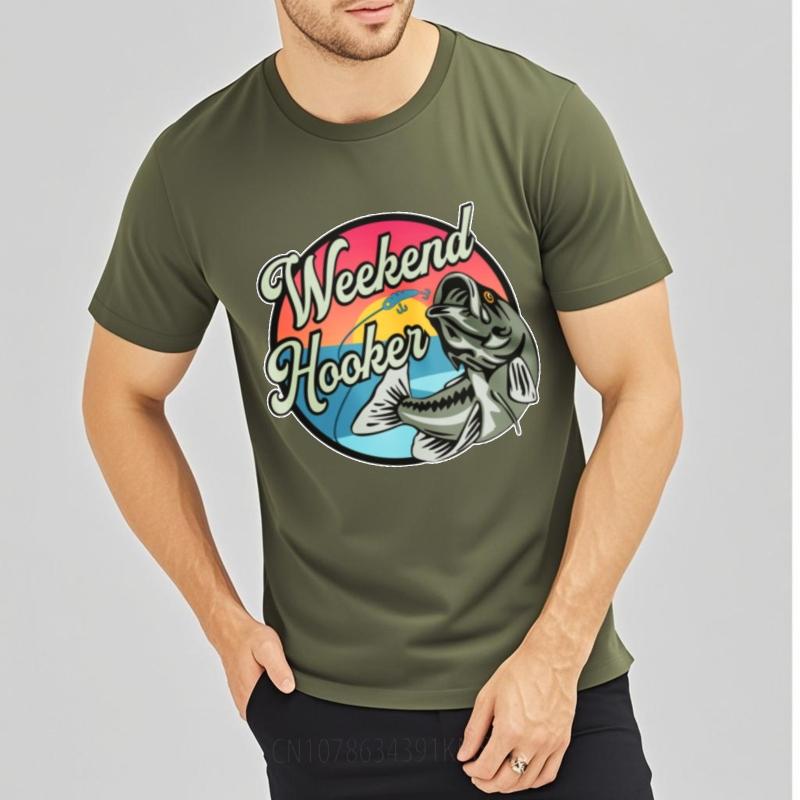 

Travel For him short sleeve tshirt Casual Weekend Hooker Fishing Fish Design Anime For man Top tees Mens Tshirt Essential Tee 4XL