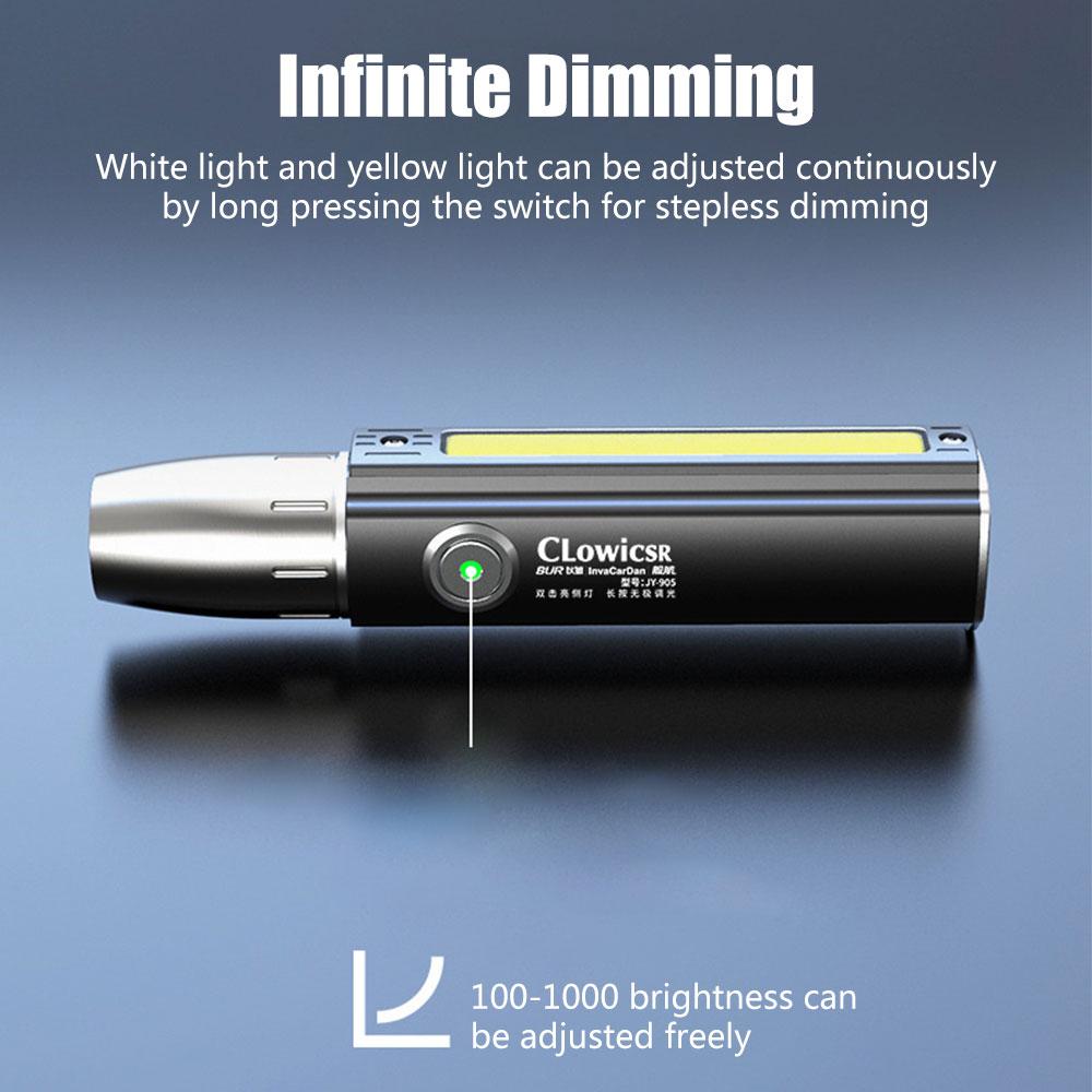 D2 Rechargeable led Flashlight 4 LED Light Sources Professional Jade Identification Light Type-C Charge edc Torch UV 395 Light