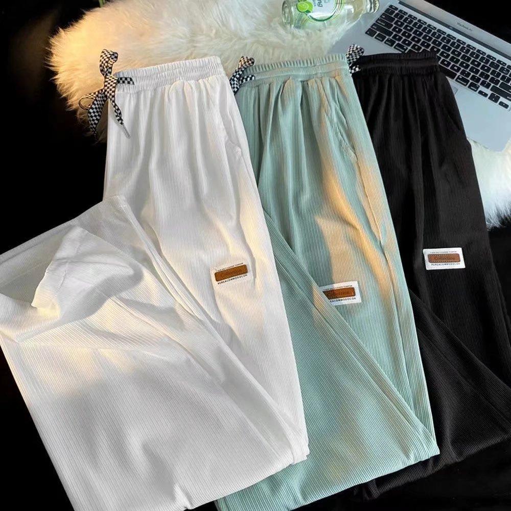 Men's New Summer Straight Loose Sports Pants Wide-leg Versatile Trousers