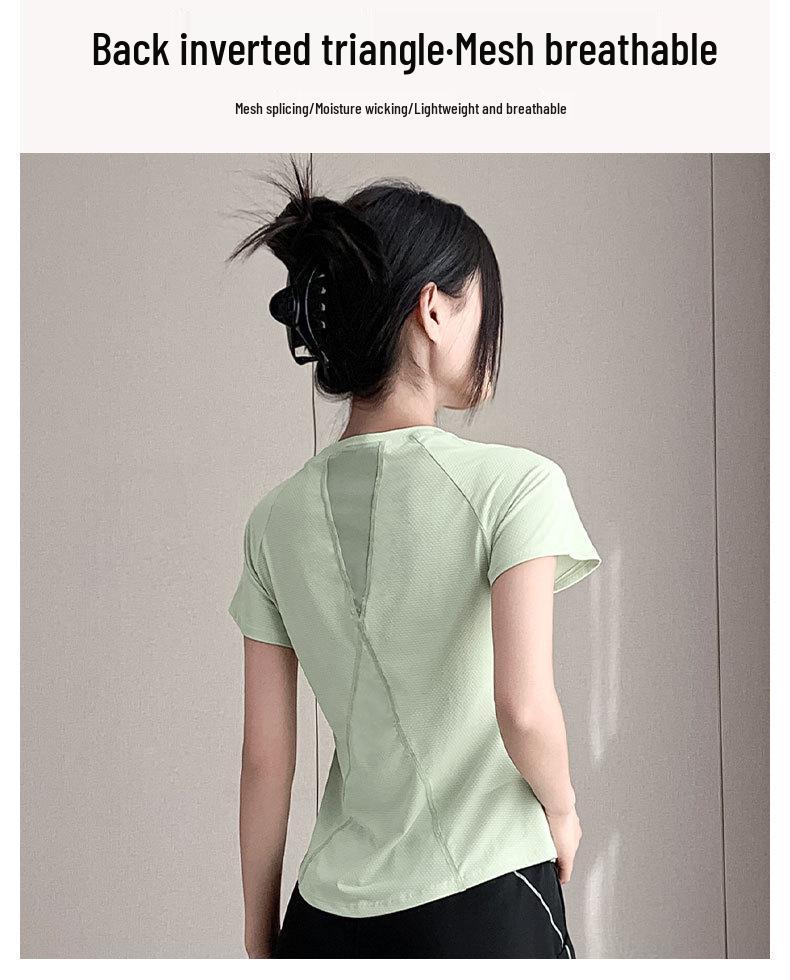 Women's Ice Silk Quick-Dry Summer Fitness Set (T-Shirt & Anti-Exposure Shorts)