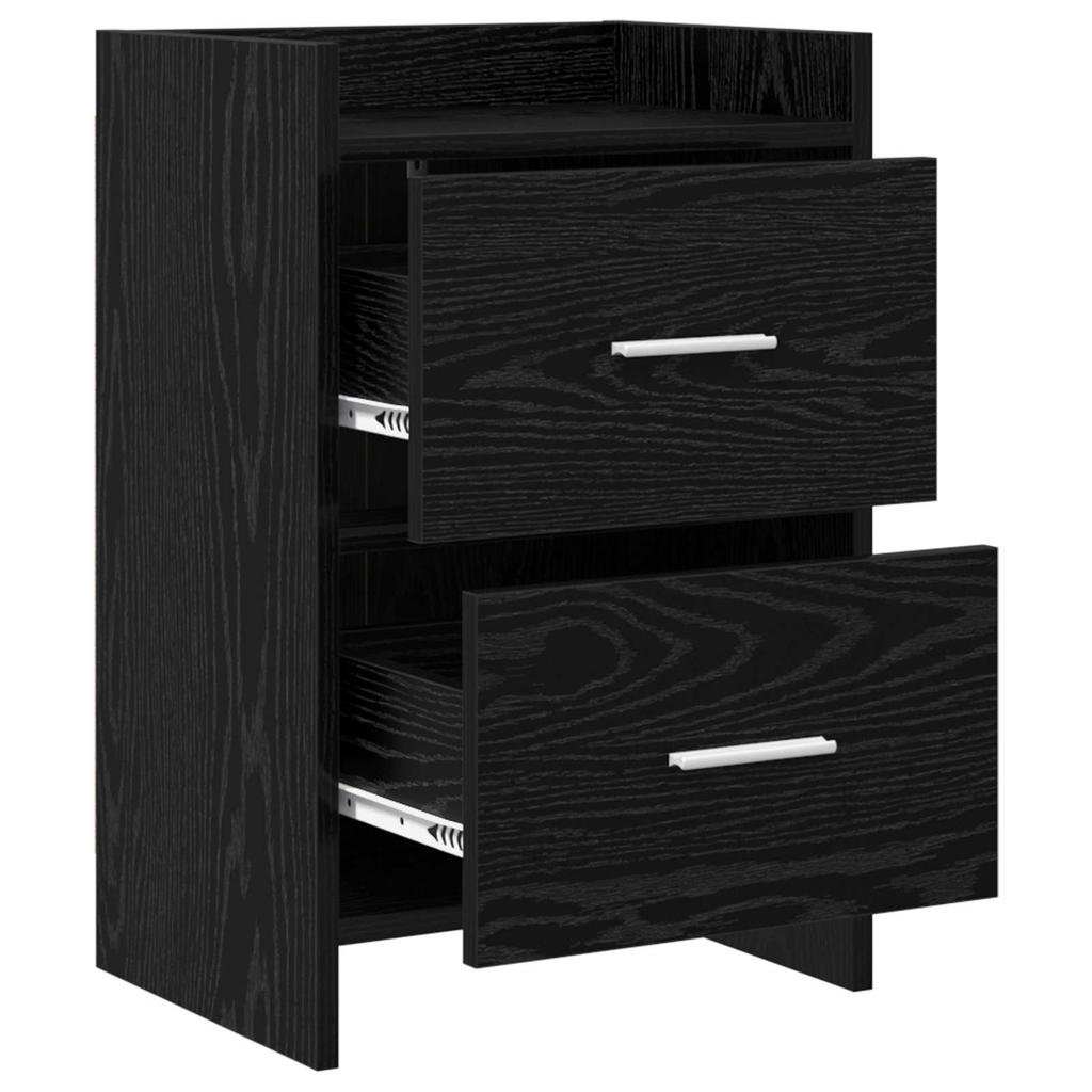 Nightstands 2 Pcs Black Oak 40 X 30 X 60 Cm Engineered Wood