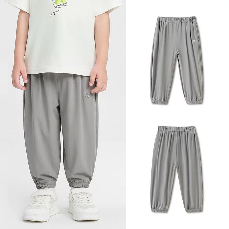 Balabala Boys' and Girls' Casual Pants, Children's Pants 2026 New Summer Sun Protection and Cool Feeling Classic Ankle Pants