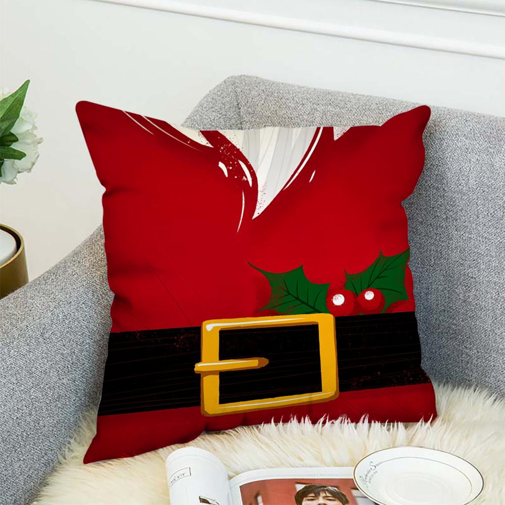 Santa Claus Pillow Case For Car Sofa Decorative Home Double-sided Print Plush Square Throw Pillow Cushion Cover