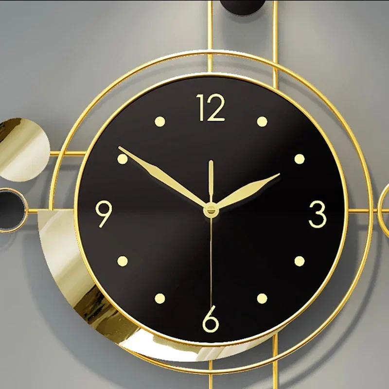 Large Metal Wall Clocks Luxury Silent Creative Pendulum Clock Living Room Gold Watches Art Nordic Home Decoration for Bedroom