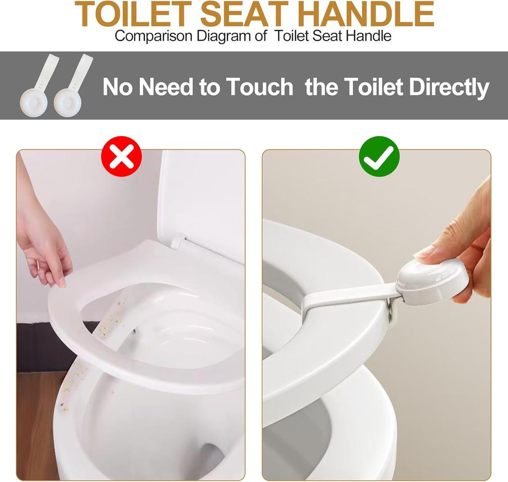 4Pcs Silicone Toilet Seat Lifter Handle,Hygienic No Touch Toilet Lid Lifter,Avoid Dirty Hands Toilet Seat Cover Lifting Tool for Bathroom,Easy Install