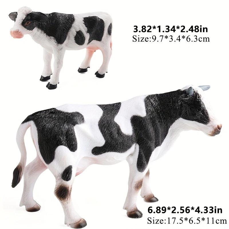 Oenux 2-Pieces Set Of Large Farm Animal Horse Cow Pig Sheep Goat Donkey Model Action Figures PVC Educational Cute Kids Toy Gift