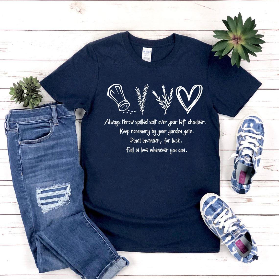 

Practical Magic T Shirt Salt Rosemary Lavender Love TShirt Inspirational Shirt Women Short Sleeve Crewneck Tees Casual Tops 4XL