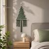 Handgefertigtes Baumwollseil Handwerk Hand?Gewebter Weihnachtsbaum Wandbehang, Boho Wandteppich mit Holzperlen & Perlen-Ornament Stern, Xmas Kunstdekor für
