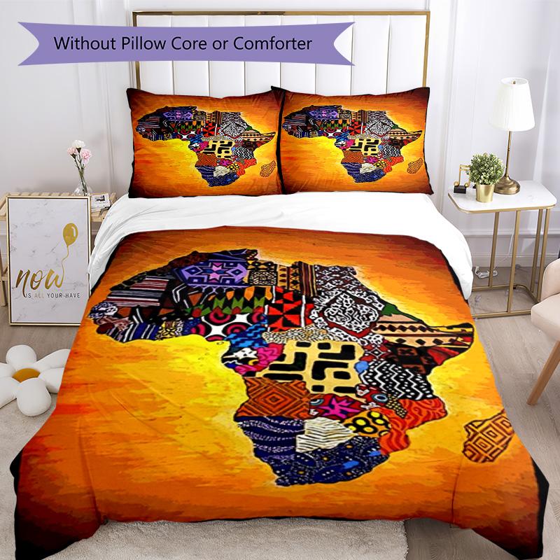 African Style Bedding Set Breathable Duvet Cover with Pillowcases Decorative Bed Linen for Bedroom Home Decoration Birthday Gift